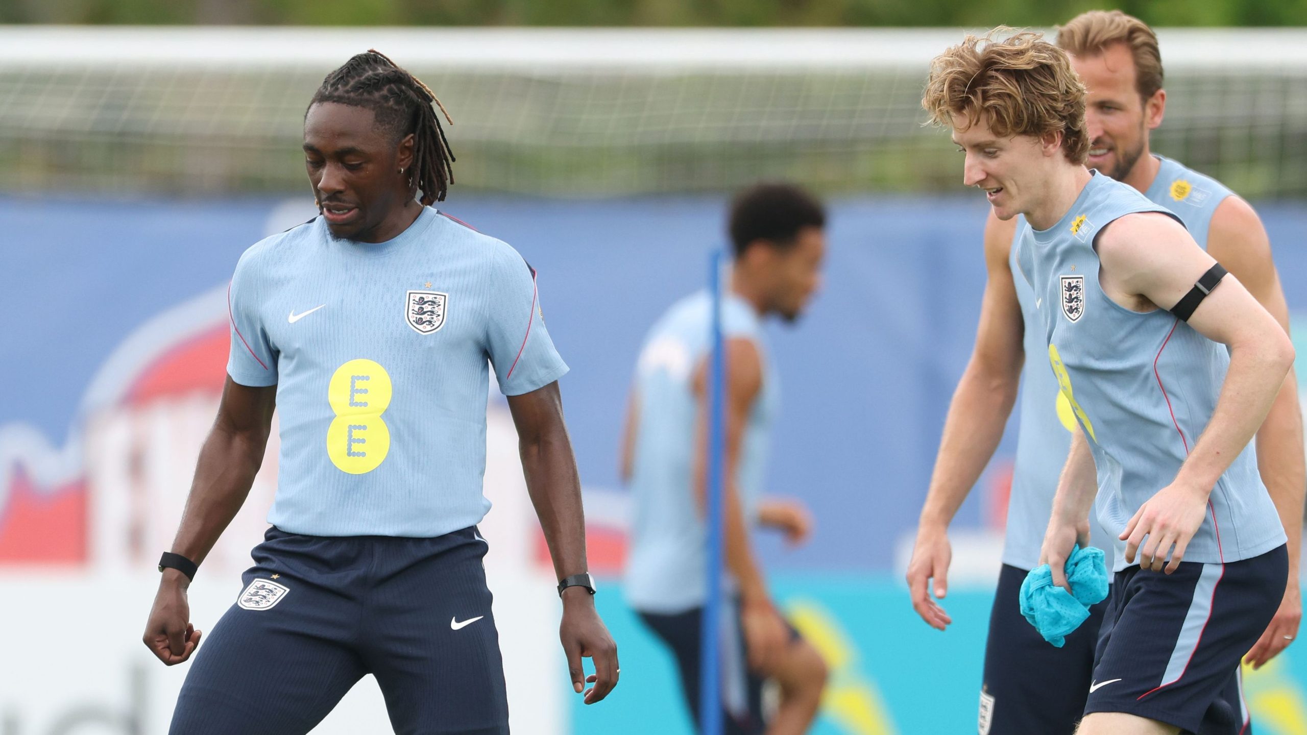 Pickford durante un entrenamiento con Inglaterra