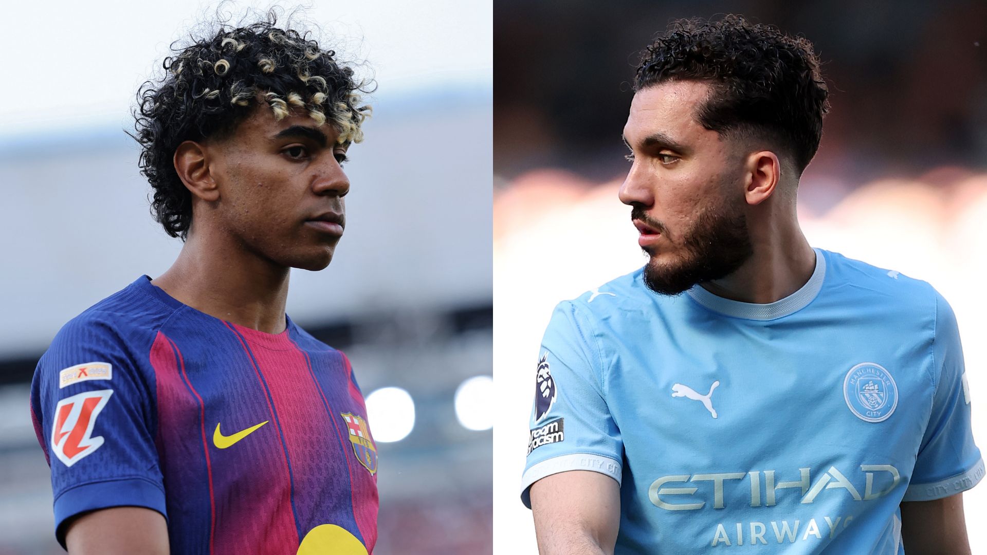 Rayan Cherki durante un partido con el Manchester City