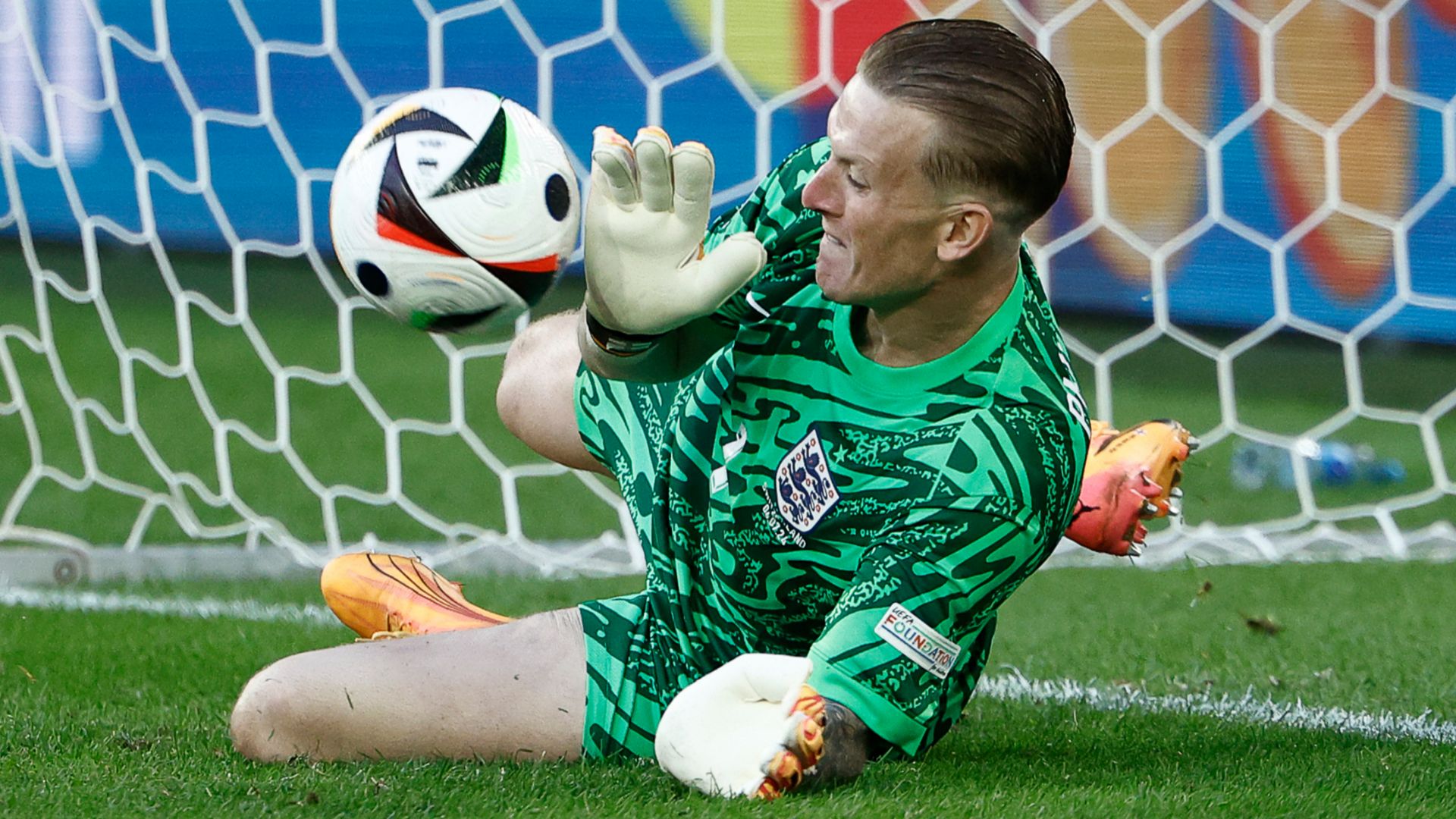 Pickford en un partido de la Premier League