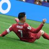 Celebracion oficial de Espana con lona burlando a Cristiano Ronaldo tras el Mundial 2026