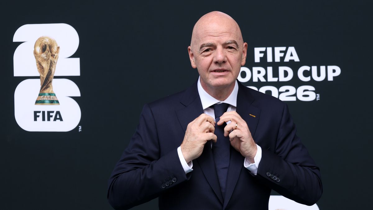 Gianni Infantino en una conferencia de prensa de la FIFA