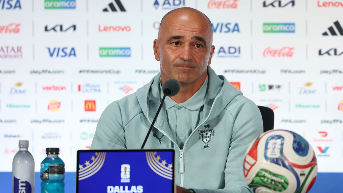Roberto Martínez en la conferencia de prensa tras la eliminación de Portugal