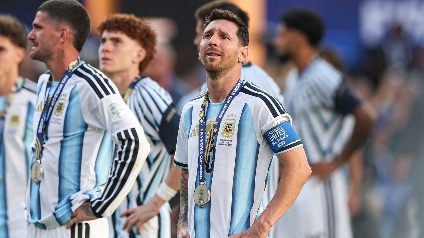 Lionel Messi llorando tras la derrota de Argentina en la final del Mundial 2026