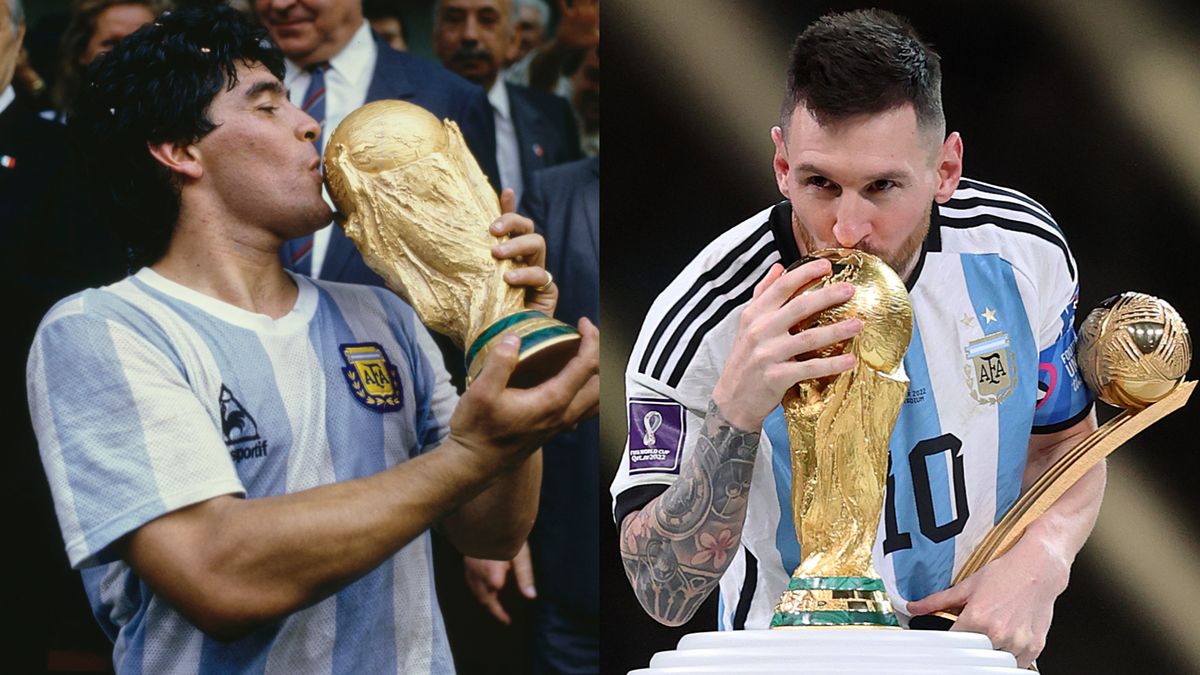 Messi celebrando tras igualar el récord de Maradona en el Mundial 2026