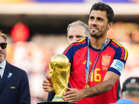 Rodri celebracion con Espana tras ganar el Balon de Oro del Mundial 2026