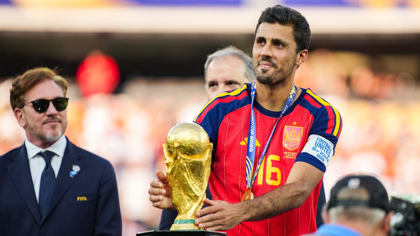Rodri celebración con España tras ganar el Balón de Oro del Mundial 2026