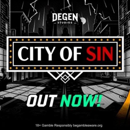 City of Sin de DEGEN Studios: Tragamodelsa Noir con Multiplicadores 200x, Símbolo Pecado y Premio 15,000x