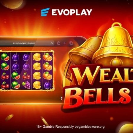 Wealth Bells 40 de Evoplay: Tragamonedas Clásica de Frutas con 40 Líneas, Stacked Symbols y 4 Jackpots