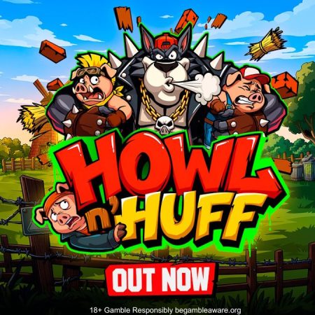 Howl N Huff de DEGEN Studios: Tragamodelsa Cluster Pays Inspirada en los Tres Cerditos y el Lobo