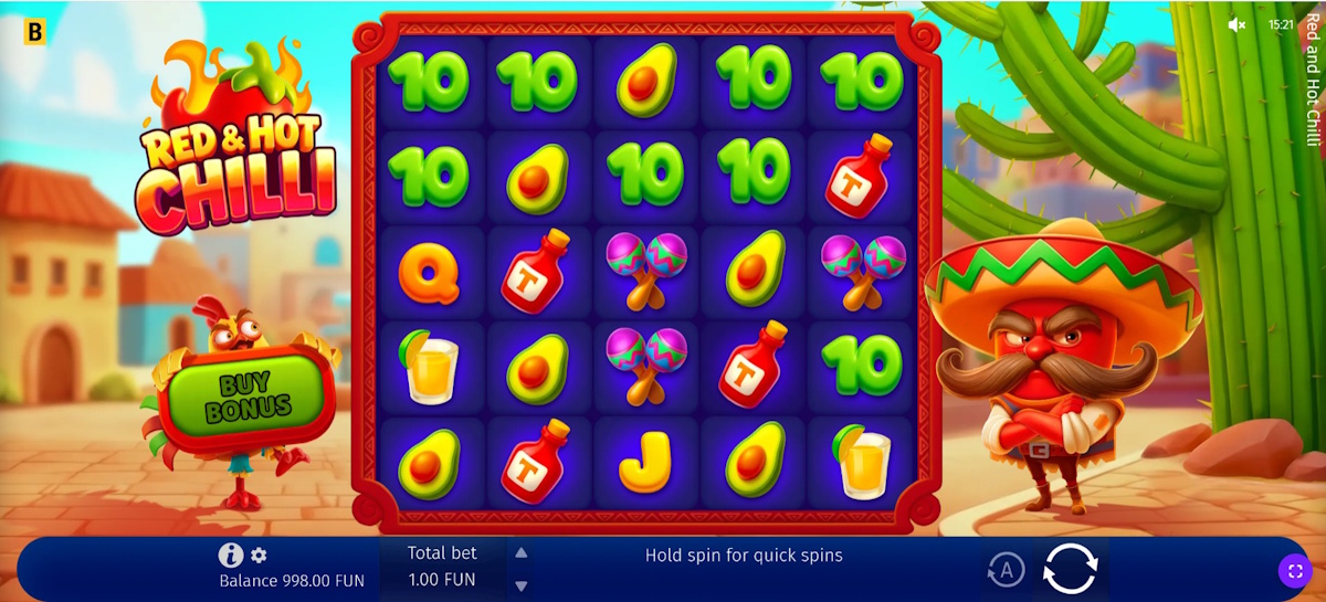 Juego base de Red and Hot Chilli de BGaming